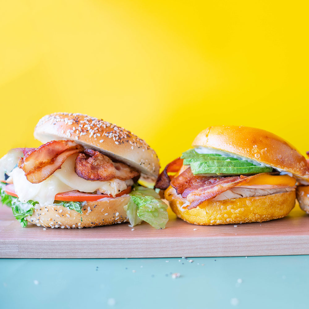 a photo of sandwiches at beverly hills bagel